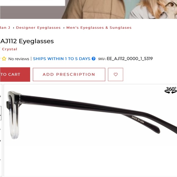 AlanJ men’s matte black carbon wayfarer eyeglasses - Picture 4 of 10